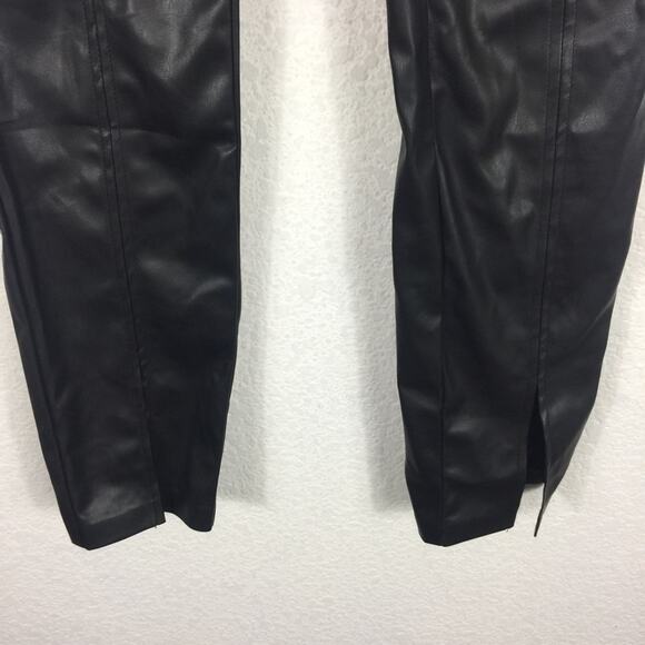 Jason Wu Black Vegan Leather Split Hem Trouser Pants Small - Picture 10 of 16